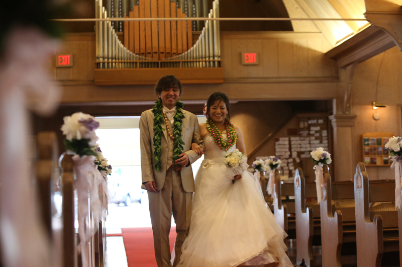 ハワイの教会で挙式